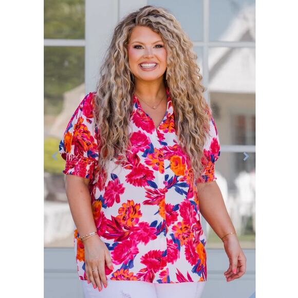 Hudson Grey One More Thing Top, Pink Multi‎ size medium - Picture 1 of 8